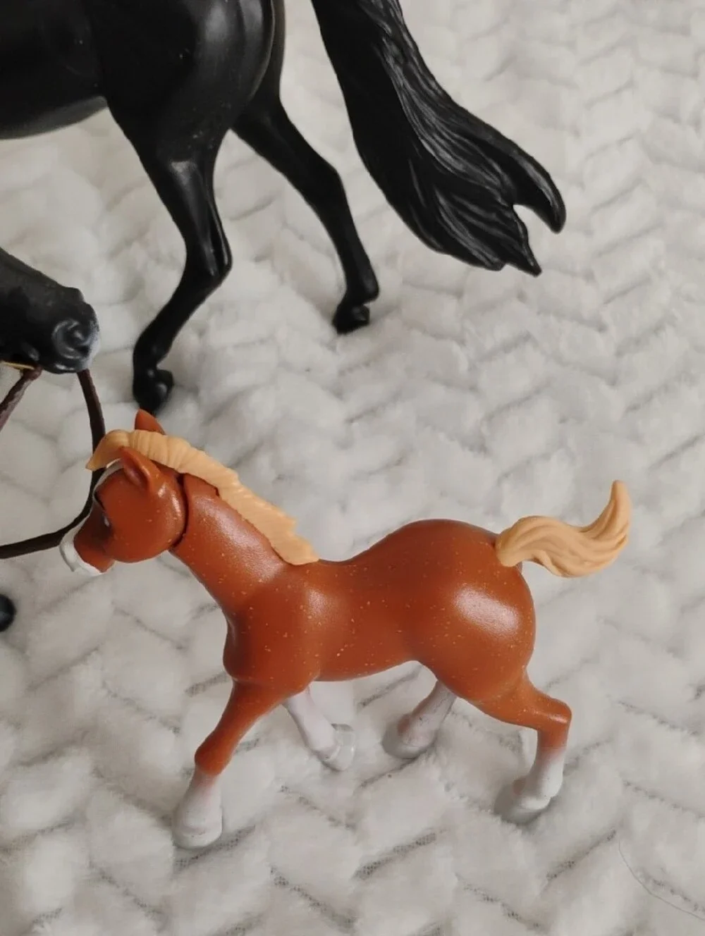 Assorted Kids Toy Horse Pack - Black, Cream, Brown Collectible Figures